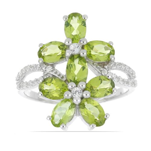 BUY STERING SILVER NATURAL PERIDOT GEMSTONE RING 